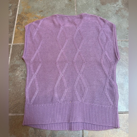Vintage Jaeger Crew-neck Sweater Vest purple Cotton Blend To Fit /S / 91cm - Picture 3 of 6